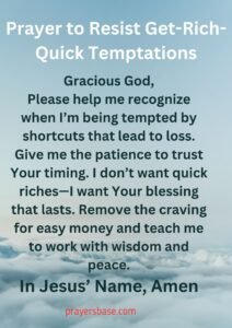 Prayer to Resist Get-Rich-Quick Temptations