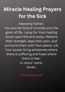 Miracle Healing Prayers for the Sick
